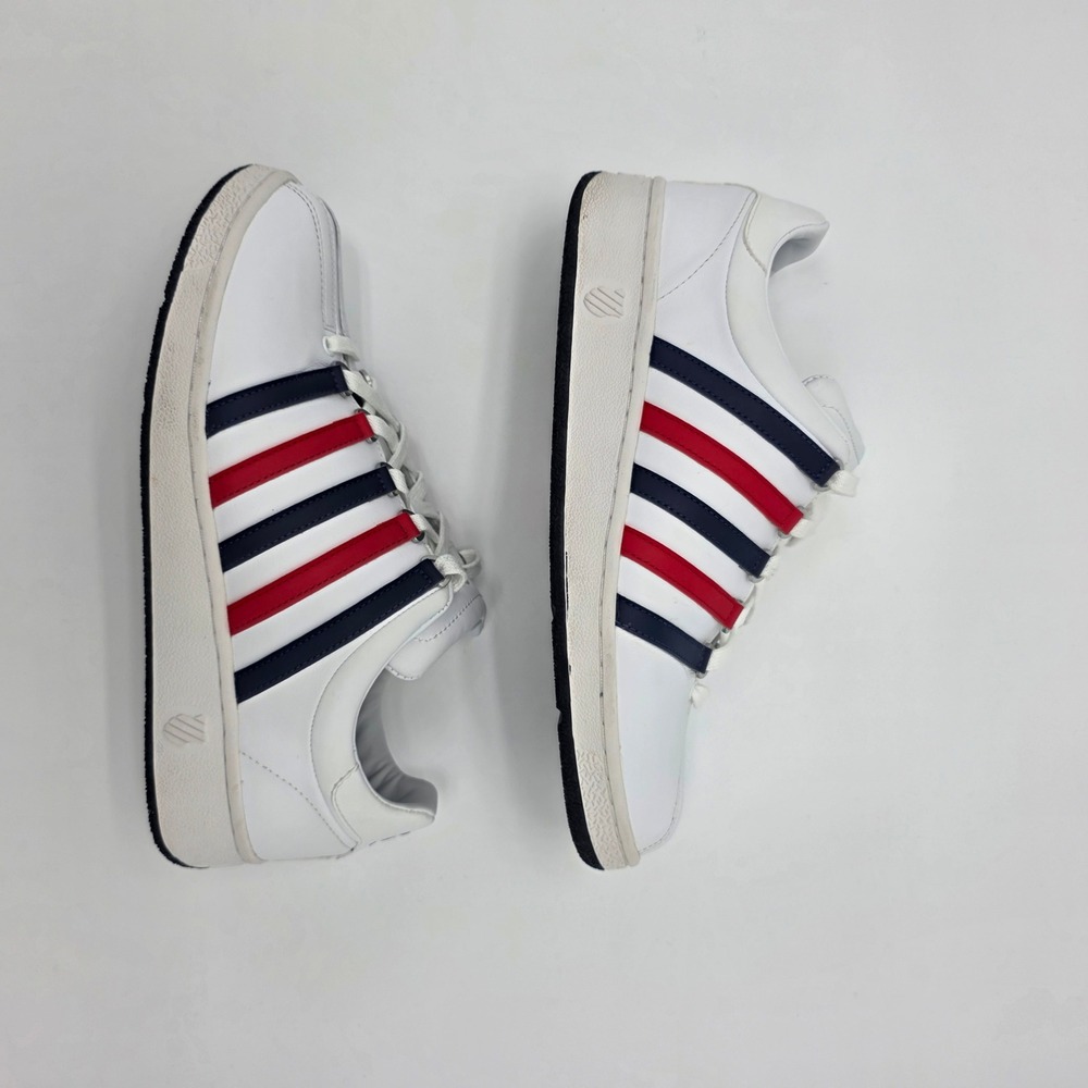 K Swiss Classic 88 White Red Blue, 03343130, Low Cut, Leather Mens Shoes Size 10 - Picture 6 of 10